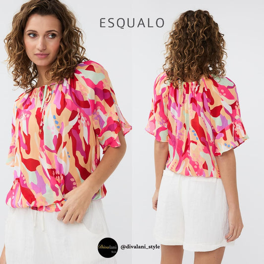 ESQUALO - HS2415203 BLOUSE SMOCK HEAT WAVE - Tops