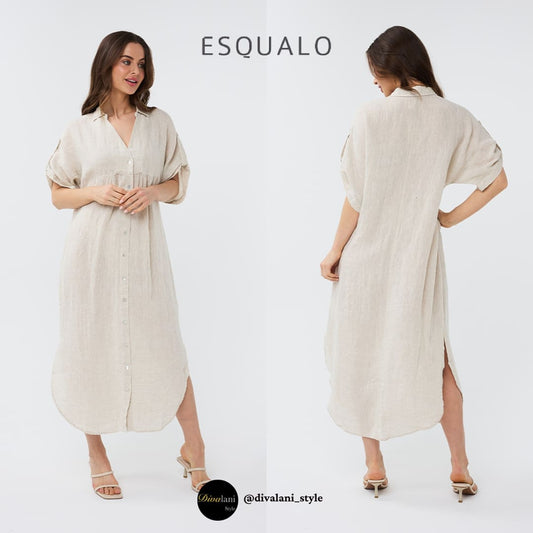 ESQUALO - HS2428207 DRESS LONG LINEN Dresses