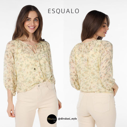 ESQUALO - SP2414042 RAGLAN PASTEL FLOWER Tops