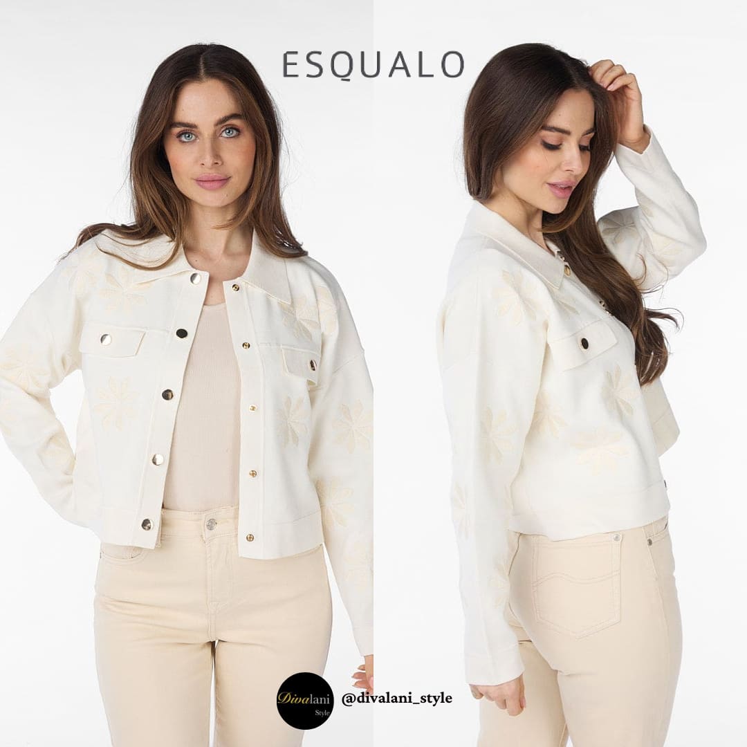 ESQUALO - SP2427011 CARDIGAN BOXY EMBROIDERY Jackets and Coats
