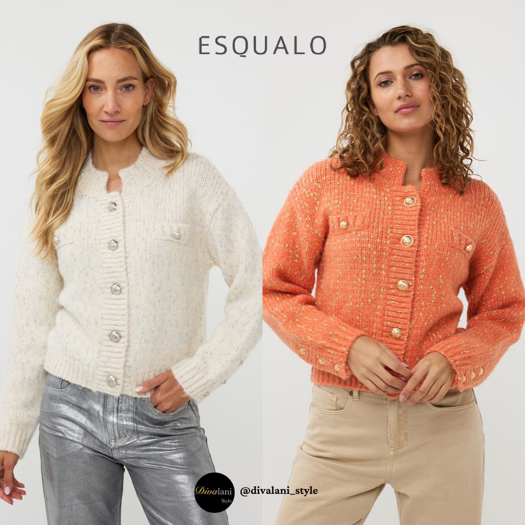 ESQUALO - W2402713 CARDIGAN LUREX BUTTONS - Jackets and Coats