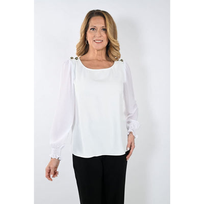Frank Lyman - 233226 Off-White Woven Top - Tops
