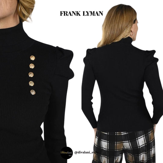 Frank Lyman - 233843U Black Turtle Neck Sweater Black - Tops