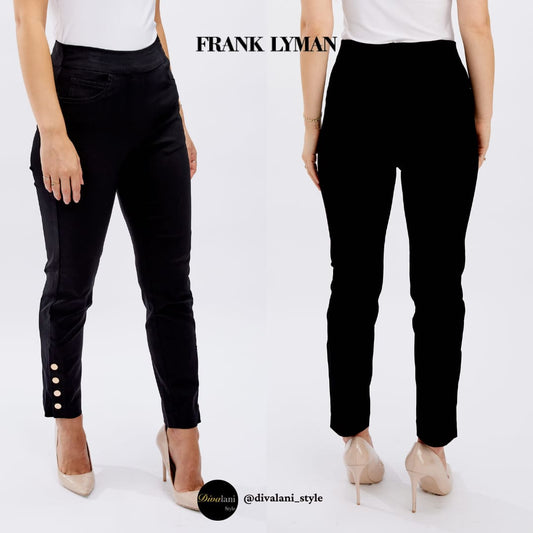 Frank Lyman - 246244U BUTTON DETAIL SLIM LEG PANTS