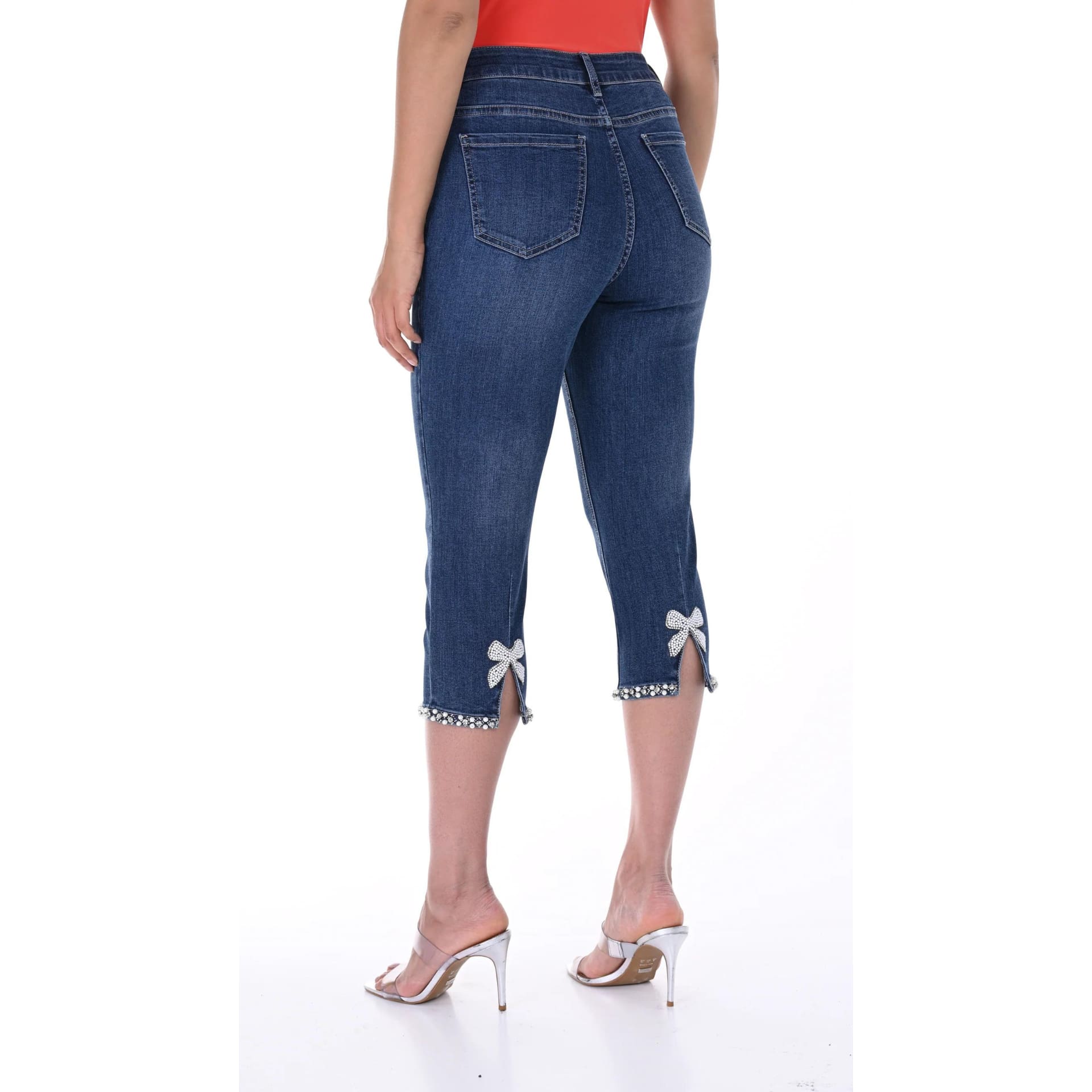 Embellished hot sale denim capris