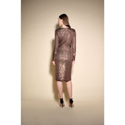 Joseph Ribkoff - 233751 Long-Sleeve Sequin Wrap Dress - Dress