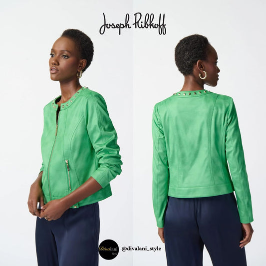 Joseph Ribkoff - 241909 FOILED SUEDE JACKET Jackets and Coats