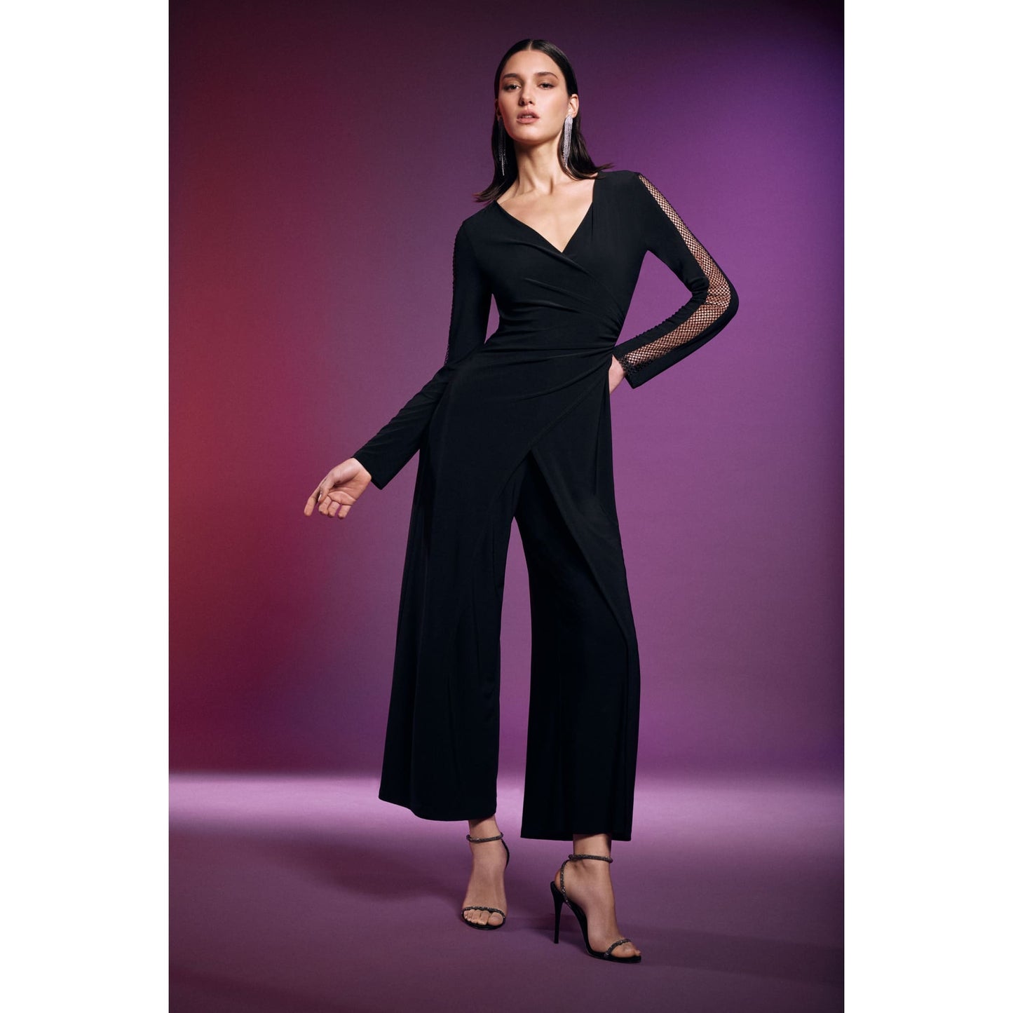 Joseph Ribkoff - 243722 FEMININE WRAP NET JUMPSUIT - Jumpsuits