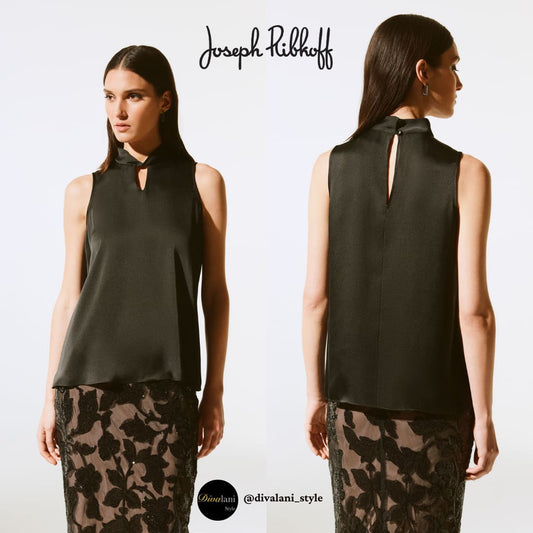 Joseph Ribkoff - 243792 SATIN SLEEVELESS KEYHOLE - Tops