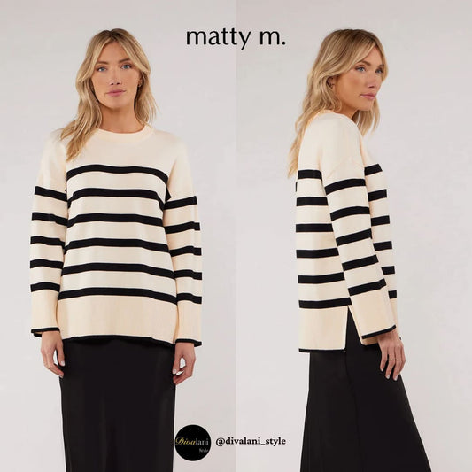 MATTY M - ELLIOT STRIPE SWEATER Tops