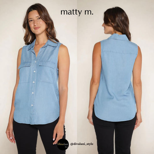 MATTY M - EUCLID SLEEVELESS SHIRT - Tops
