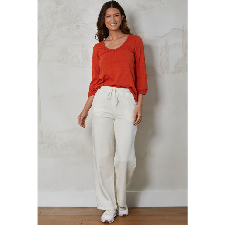 MODODOC - 44D-A2146 3/4 SLEEVE SHIRRED SCOOP NECK TUNIC - Tops