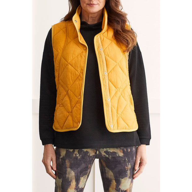 Tribal - 1499O-3823 A LINE PUFFER VEST-MARIGOLD - Jackets and Coats