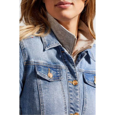 Tribal - 7814O-2020 FANCY DENIM JACKET W/ POCKETS - Jackets and Coats