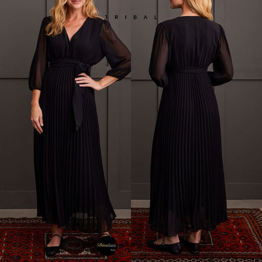 Tribal - 907O-3952 3/4 SLEEVE V-NECK DRESS - Dress