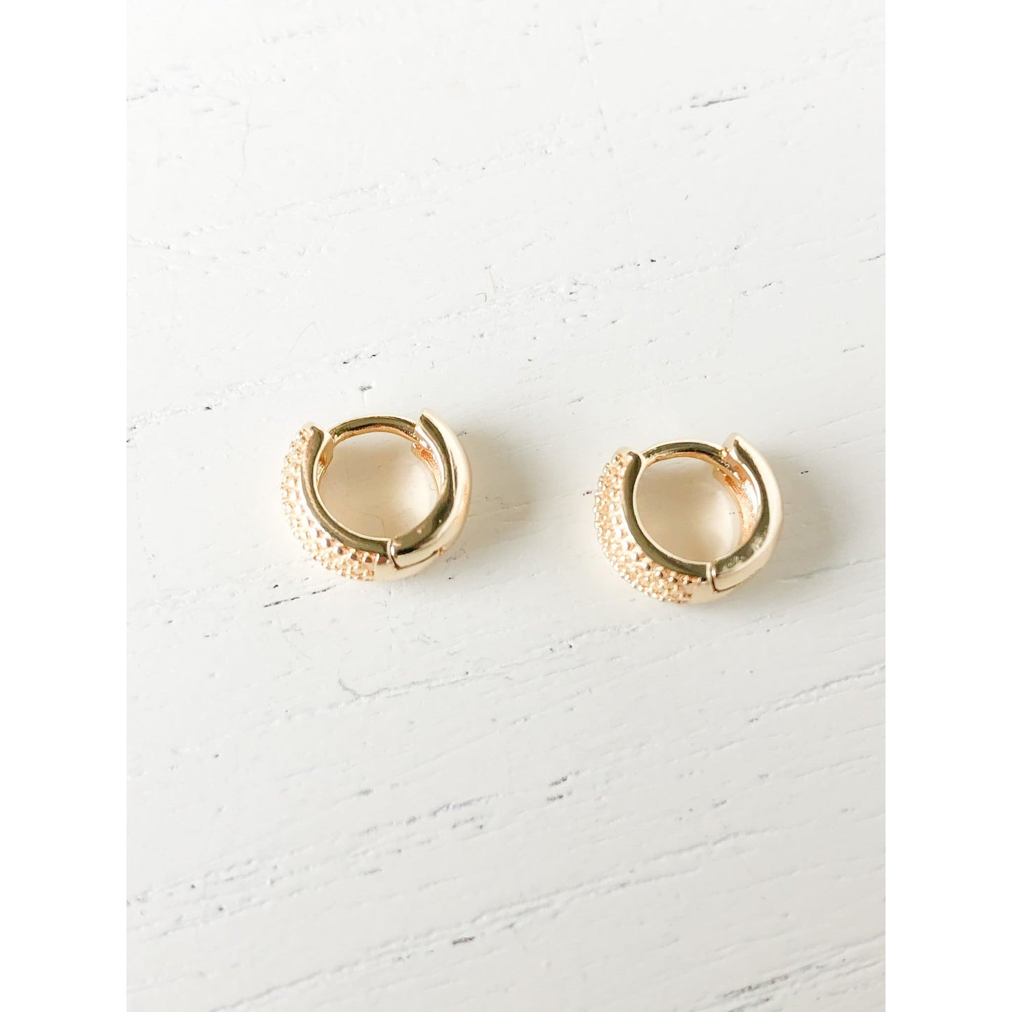 Stoll and Heart - The Gold Textured Huggies - Earrings - The Gold Textured Huggies